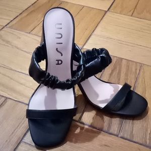 Unisa sz6 Black vegan scrunchie sandals sz6 unworn